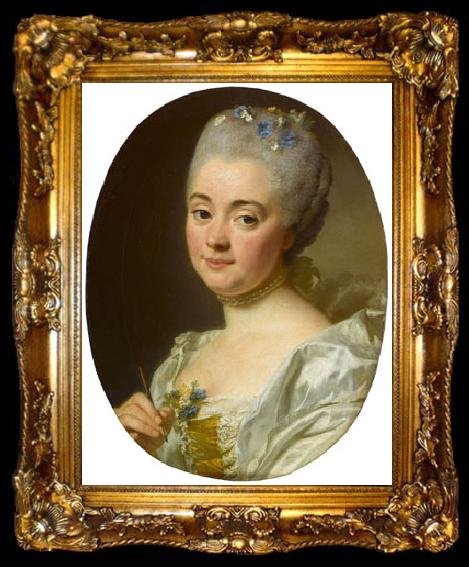 framed  Alexandre Roslin Portrait of the artist Marie Therese Reboul, ta009-2